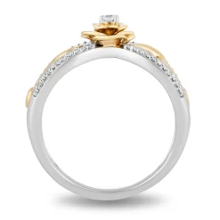 Belle 30Th-Anniversary Diamond Rose Ring In Sterling Silver & 10K Yellow Gold (1/8 Ct. Tw.)