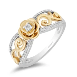 Belle 30Th-Anniversary Diamond Rose Ring In Sterling Silver & 10K Yellow Gold (1/8 Ct. Tw.)