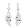 Best Friends Heart Charm In Sterling Silver