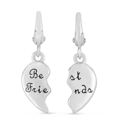 Best Friends Heart Charm In Sterling Silver
