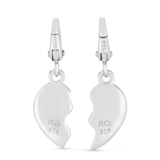 Best Friends Heart Charm In Sterling Silver