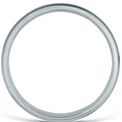 Bevel Edge Matte Finish Band In Platinum, 7Mm