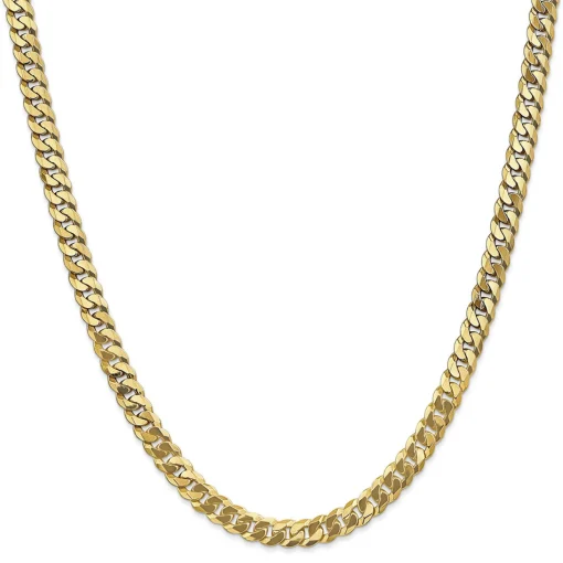 Beveled Curb Chain In 14K Yellow Gold, 28"