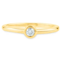 Bezel-Set Diamond Promise Ring In 14K Yellow Gold (1/10 Ct. Tw.)
