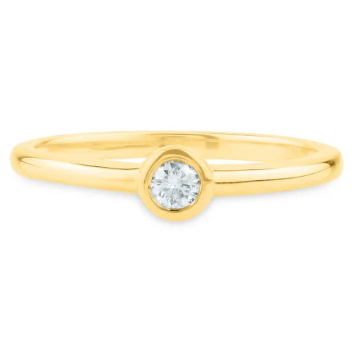 Bezel-Set Diamond Promise Ring In 14K Yellow Gold (1/10 Ct. Tw.)