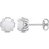 Birthstone Stud Earrings With Heart Baskets In