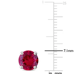 Birthstone Stud Earrings With Heart Baskets In