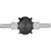 1 1/4 Black & White Diamond Ring In 14K White Gold