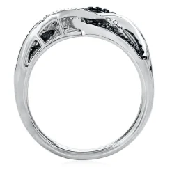 Black & White Diamond Ring In Sterling Silver
