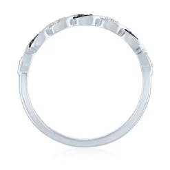 Black & White Diamond Stack Band In 10K White Gold (1/10 Ct. Tw.)