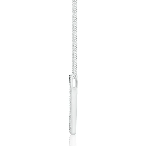 Black & White Diamond Stick Pendant In Sterling Silver (1/5 Ct. Tw.)