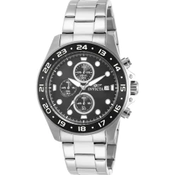 Black Chronograph Men's Watch In Stainless Steel