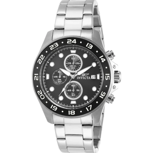 Black Chronograph Men's Watch In Stainless Steel