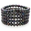 Black Cultured Freshwater Pearl Bracelet In Sterling Silver