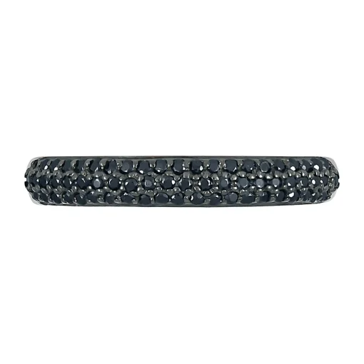Black Diamond Dome Ring In Sterling Silver (1/3 Ct. Tw.)
