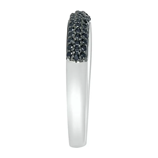 Black Diamond Dome Ring In Sterling Silver (1/3 Ct. Tw.)