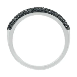 Black Diamond Dome Ring In Sterling Silver (1/3 Ct. Tw.)