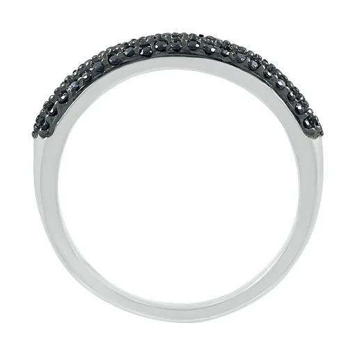 Black Diamond Dome Ring In Sterling Silver (1/3 Ct. Tw.)