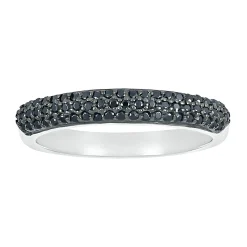 Black Diamond Dome Ring In Sterling Silver (1/3 Ct. Tw.)