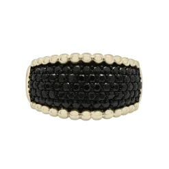 Black Diamond Multi-Row Ring In 10K Yellow Gold (1 Ct. Tw.)