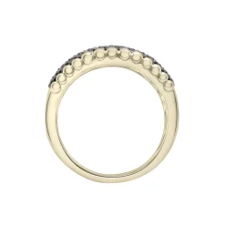 Black Diamond Multi-Row Ring In 10K Yellow Gold (1 Ct. Tw.)