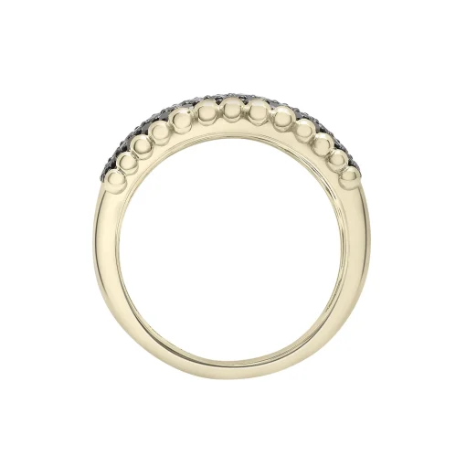 Black Diamond Multi-Row Ring In 10K Yellow Gold (1 Ct. Tw.)