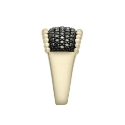 Black Diamond Multi-Row Ring In 10K Yellow Gold (1 Ct. Tw.)