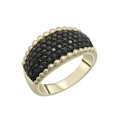 Black Diamond Multi-Row Ring In 10K Yellow Gold (1 Ct. Tw.)