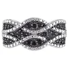 Black Diamond Woven Ring In Sterling Silver (1/4 Ct. Tw.)
