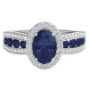 Blue Sapphire & 1/4 Ct. Tw. Diamond Ring In 10K White Gold