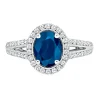 Blue Sapphire & 1/2 Ct. Tw. Diamond Ring In 14K White Gold