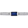 Blue Sapphire & Diamond Stacking Ring In 10K White Gold (1/10 Ct. Tw.)