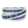 Blue Sapphire And Diamond Wrap Band In 10K White Gold (1/2 Ct. Tw.)