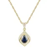 Blue Sapphire And Diamond Pendant In 10K Yellow Gold (1/4 Ct. Tw.)