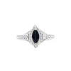 Blue Sapphire And Diamond Ring In 14K White Gold (1/2 Ct. Tw.)
