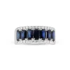 Blue Sapphire And Diamond Ring In 14K White Gold (1/3 Ct. Tw.)