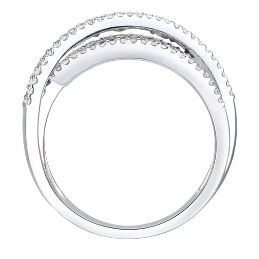 Blue Sapphire And Diamond Wrap Band In 10K White Gold (1/2 Ct. Tw.)
