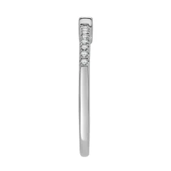 Blue Topaz & Lab Created White Sapphire Stacking Ring In 10K White Gold
