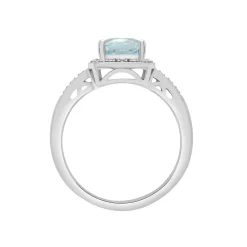 Blue Topaz And Diamond Accent Ring In Sterling Silver