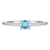 Blue Topaz And Lab Created White Sapphire Ring In Sterling Silver