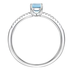 Blue Topaz And Lab Created White Sapphire Ring In Sterling Silver