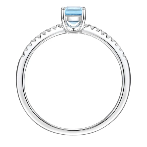 Blue Topaz And Lab Created White Sapphire Ring In Sterling Silver