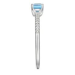 Blue Topaz And Lab Created White Sapphire Ring In Sterling Silver