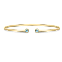 Blue Topaz Cuff In 14K Yellow Gold