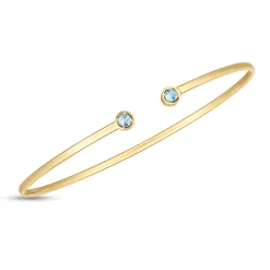 Blue Topaz Cuff In 14K Yellow Gold