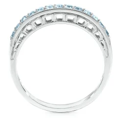 Blue Topaz Stacking Ring In Sterling Silver