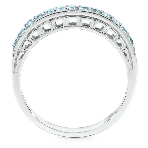 Blue Topaz Stacking Ring In Sterling Silver