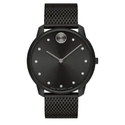 Bold Thin Men's Watch In Black Ion-Plated Stainless Steel