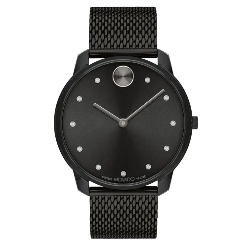 Bold Thin Men's Watch In Black Ion-Plated Stainless Steel