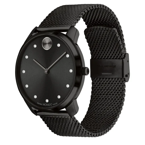 Bold Thin Men's Watch In Black Ion-Plated Stainless Steel